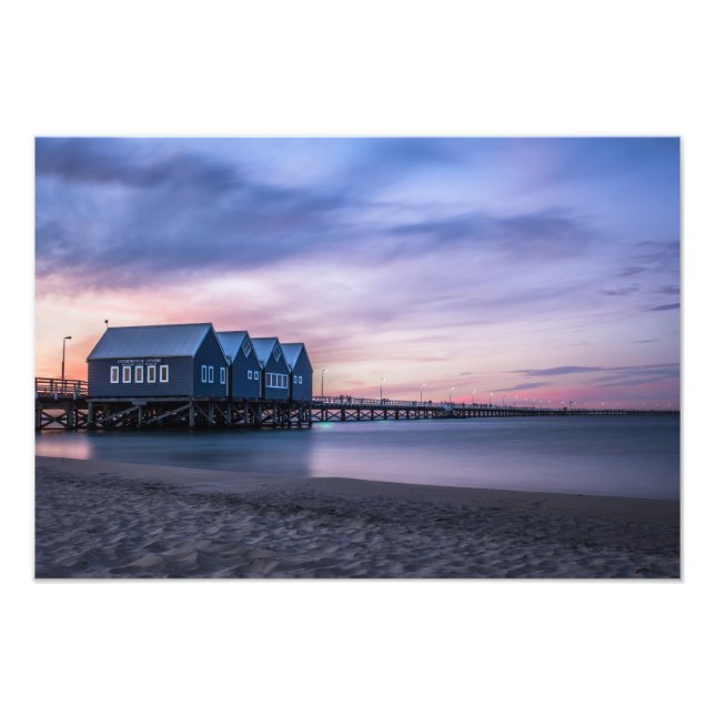 Busselton Jetty vid Dusk Fototryck (Framsidan)