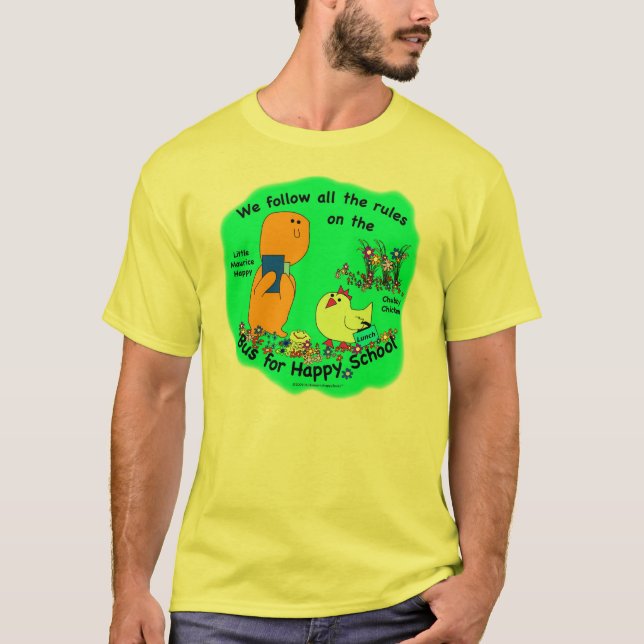 Bussen för lycklig skolar t-shirt (Framsida)