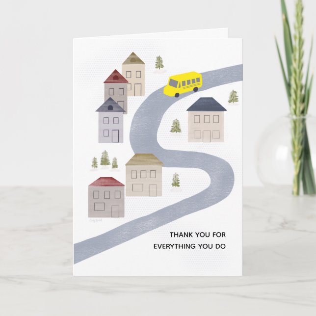 Bussförare Jul Tack Skollärare Kort (Framsida)