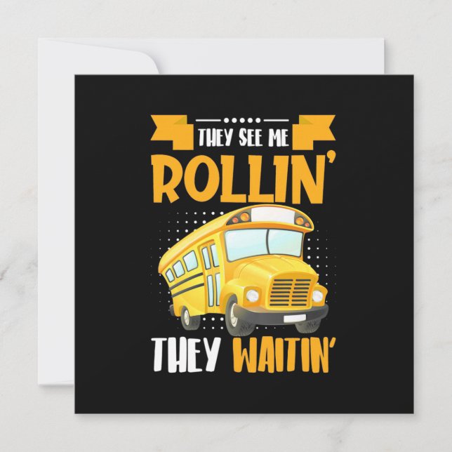 Bussförare Ser Mig Rulla Inbjudningar (Framsida)