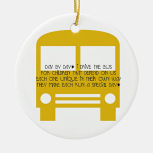 Bussföraredag med daggultbussen julgransprydnad keramik