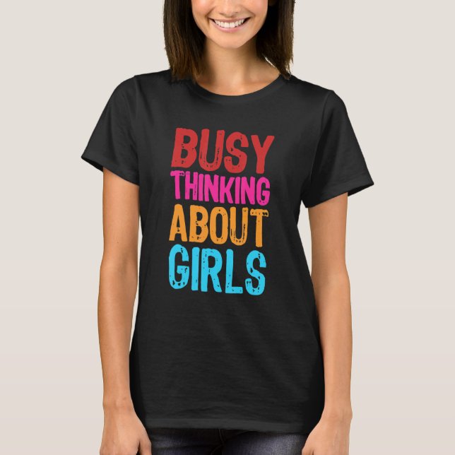 Bussig fundering över Lesbisken Flickor T Shirt (Framsida)