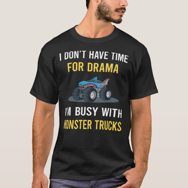 Bussig med Monster Lastbil Lastbilar T Shirt (Framsida)