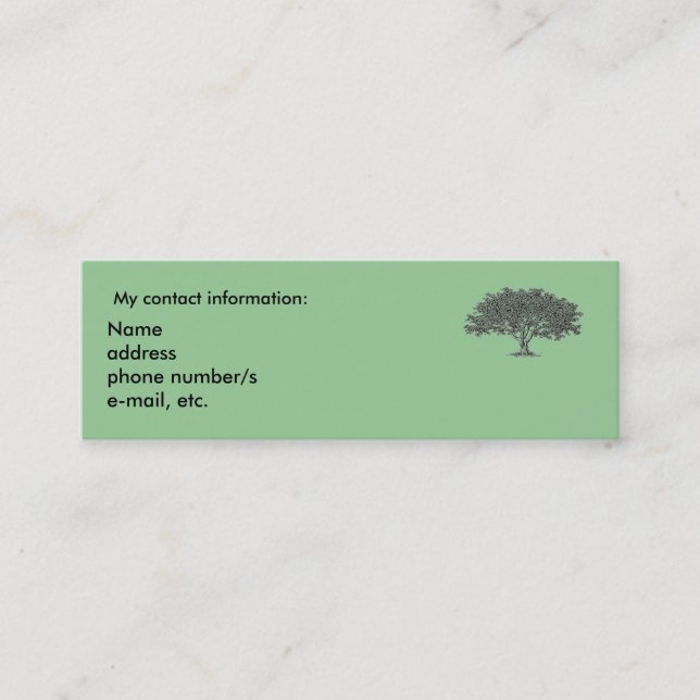 Busskort - släktforskningforskning intresserar mini visitkort (Framsida)