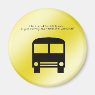 Bussmedhjälpare en bra buss för morgonleendesvar magnet
