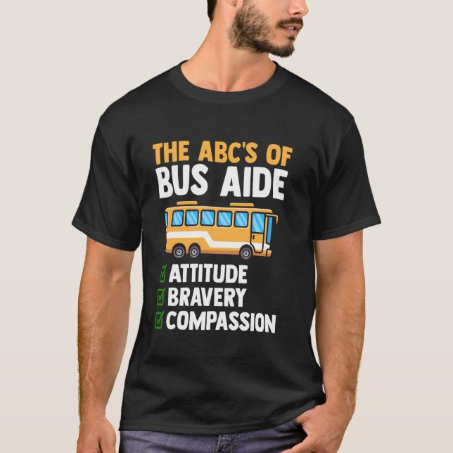 Bussövervakare Attityd Mod Känsla Assistent  T Shirt (Framsida)