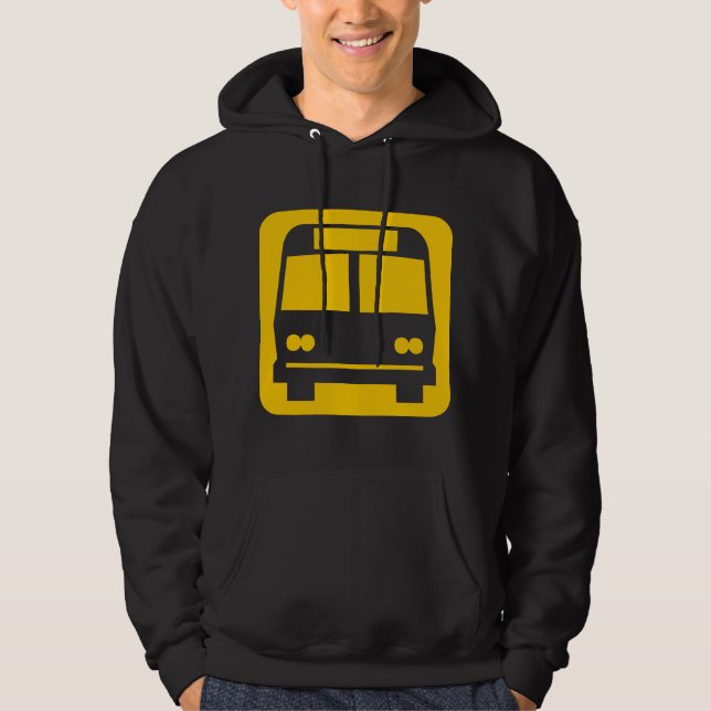 Busssymbol - bärnsten sweatshirt med luva (Framsida)
