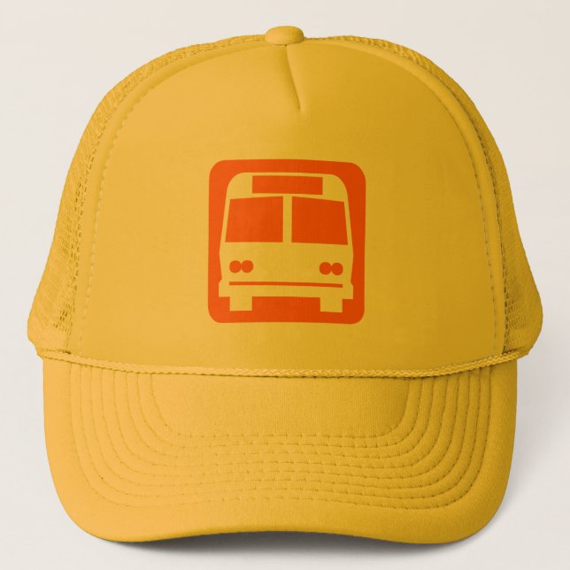 Busssymbol - orange truckerkeps (Framsida)