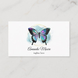 Bussterapeut faux holograph foil visitkort