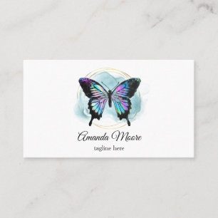 Bussterapeut faux holograph foil visitkort
