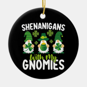 Busstreck Med Mina Tomtar Gnome St Patrick's Day Julgransprydnad Keramik