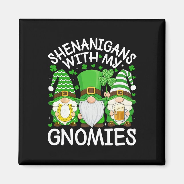 Busstreck Med Mina Tomtar St. Patricks Day Tomte Magnet (Framsidan)