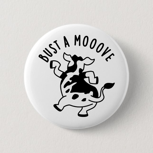 Bust A Moove Funny Cow Pun Knapp (Framsida)
