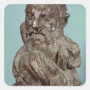 Bust av Auguste Rodin 1909 Fyrkantigt Klistermärke