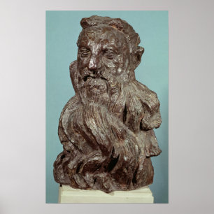 Bust av Auguste Rodin 1909 Poster