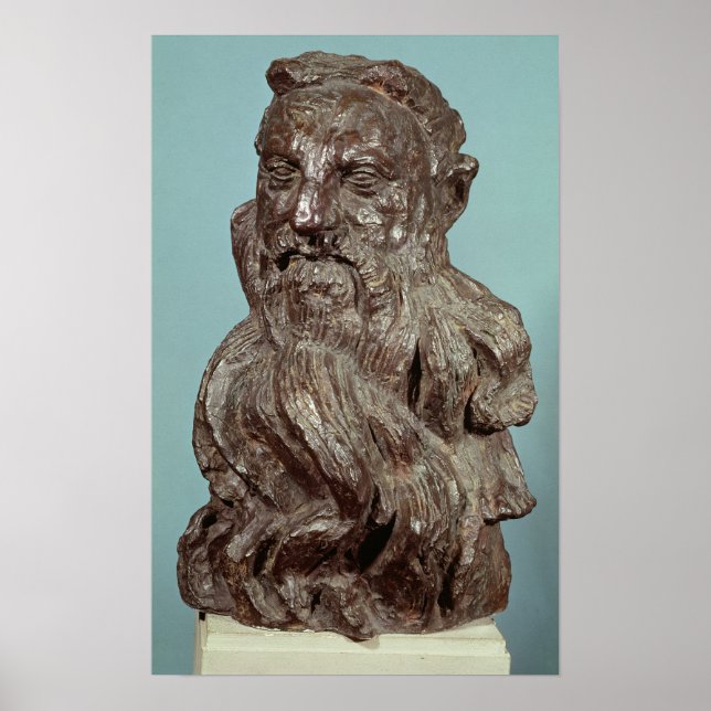 Bust av Auguste Rodin 1909 Poster (Framsidan)