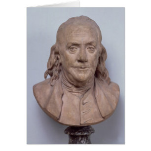 Bust av Benjamin Franklin 1778 Hälsningskort