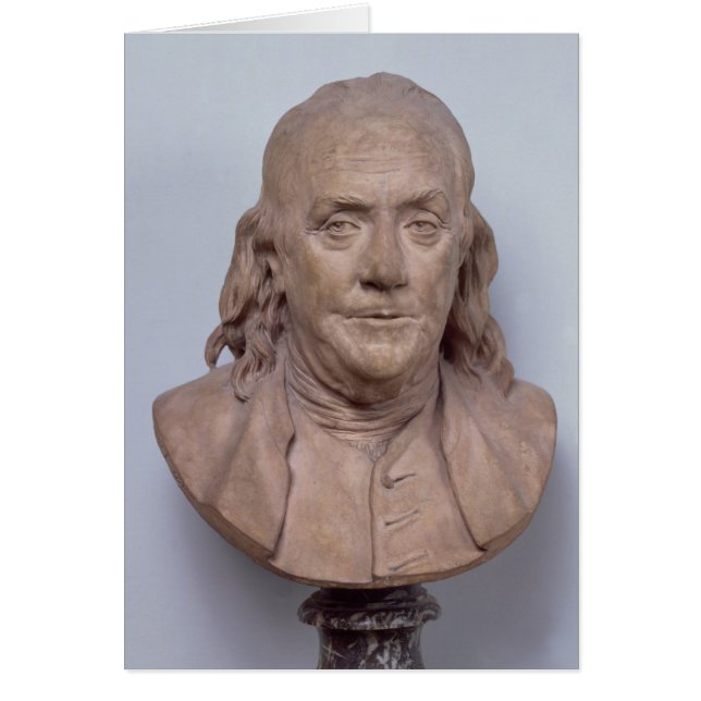 Bust av Benjamin Franklin 1778 Hälsningskort (Framsidan)