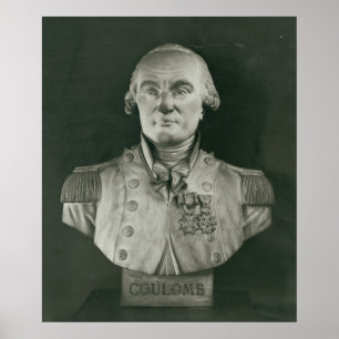 Bust av Charles de Coulomb Poster