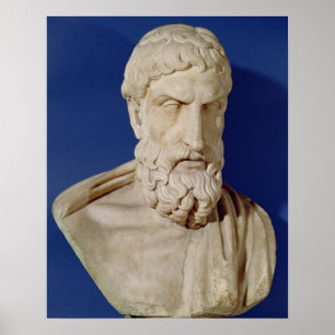 Bust av Epicurus Poster