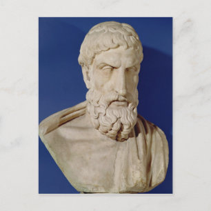 Bust av Epicurus Vykort