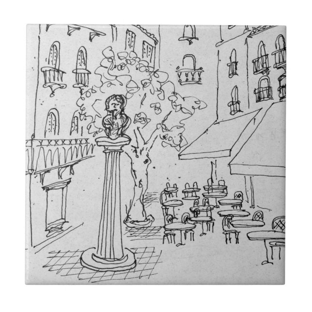 Bust av Frederic Mistral| Avignon, Frankrike Kakelplatta (Framsidan)