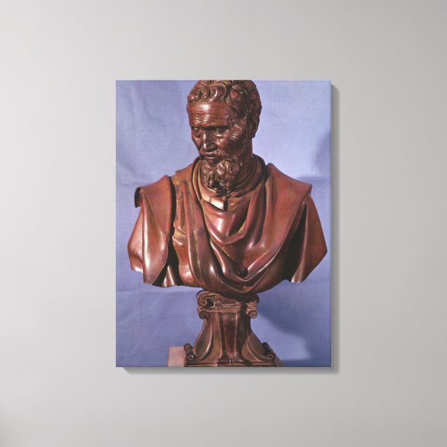 Bust av Michelangelo Buonarroti Canvastryck (Framsida)