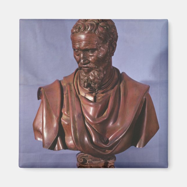 Bust av Michelangelo Buonarroti Magnet (Framsidan)