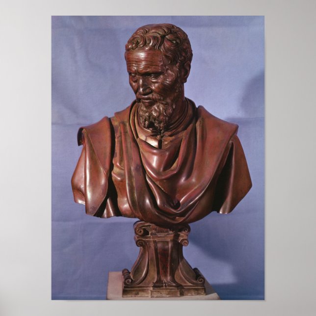 Bust av Michelangelo Buonarroti Poster (Framsidan)