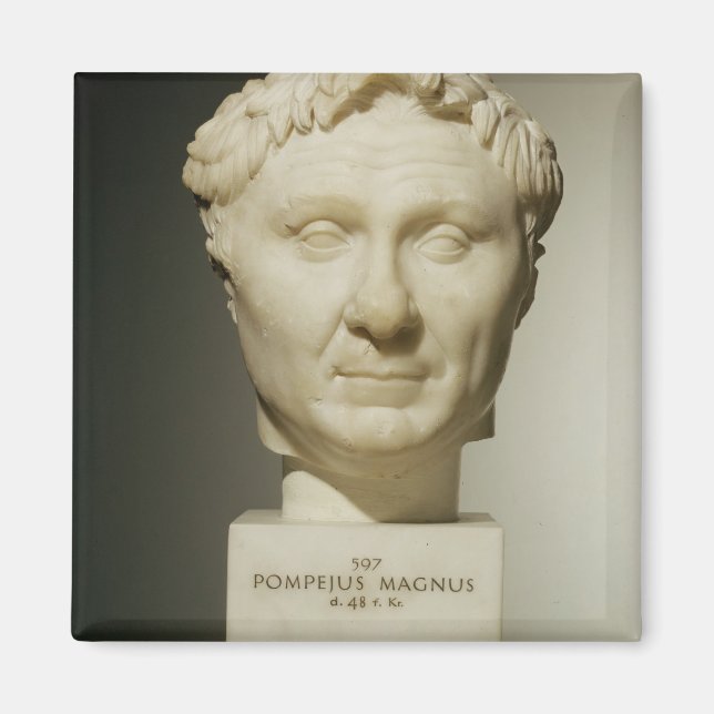 Bust av Pompey (106-48 BC) c.60 BC (marble) Magnet (Framsidan)