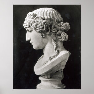 Bust från Antinous som kallas "Antinous Mondraone" Poster