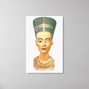 Bust från drottning Nefertiti, framifrån, från sta Canvastryck