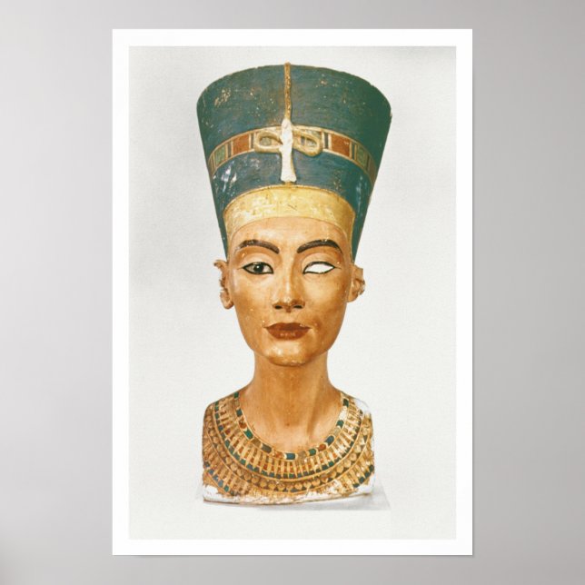 Bust från drottning Nefertiti, framifrån, från sta Poster (Framsidan)
