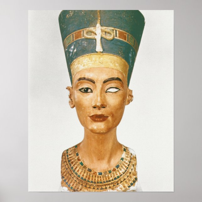 Bust från drottning Nefertiti, framifrån, från sta Poster (Framsidan)