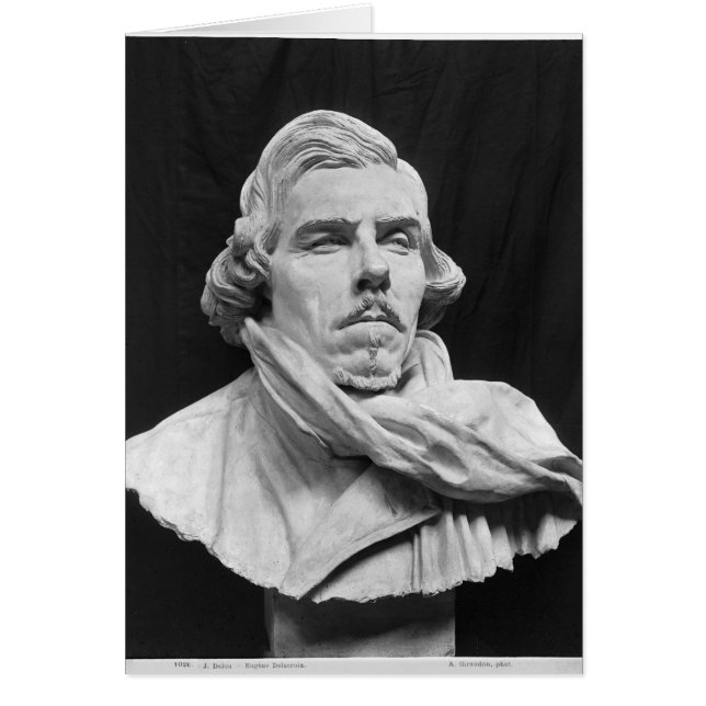 Bust från Eugene Delacroix Hälsningskort (Framsidan)