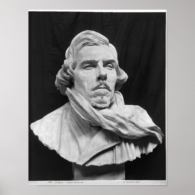 Bust från Eugene Delacroix Poster (Framsidan)