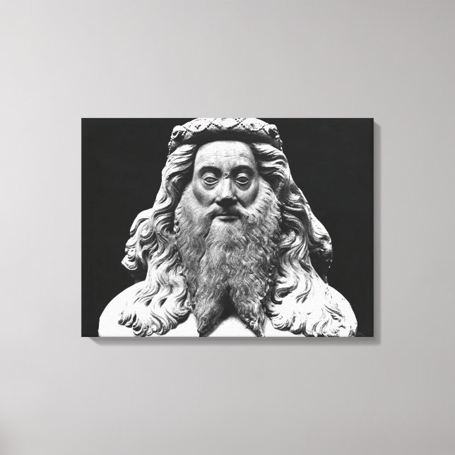 Bust från Jean II de Viennes begravningsstaty Canvastryck (Framsida)