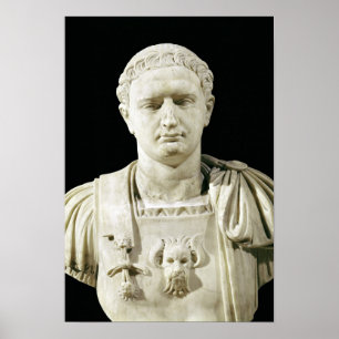 Bust från kejsar Domitian Poster