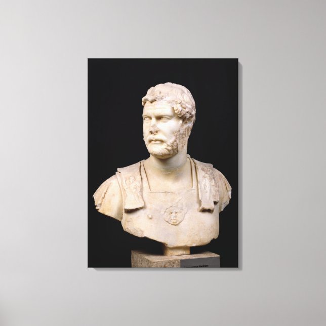 Bust från kejsare Hadrian på Kreta Canvastryck (Framsida)
