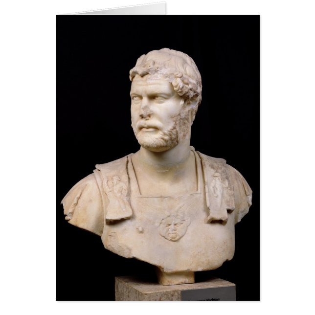 Bust från kejsare Hadrian på Kreta Hälsningskort (Framsidan)