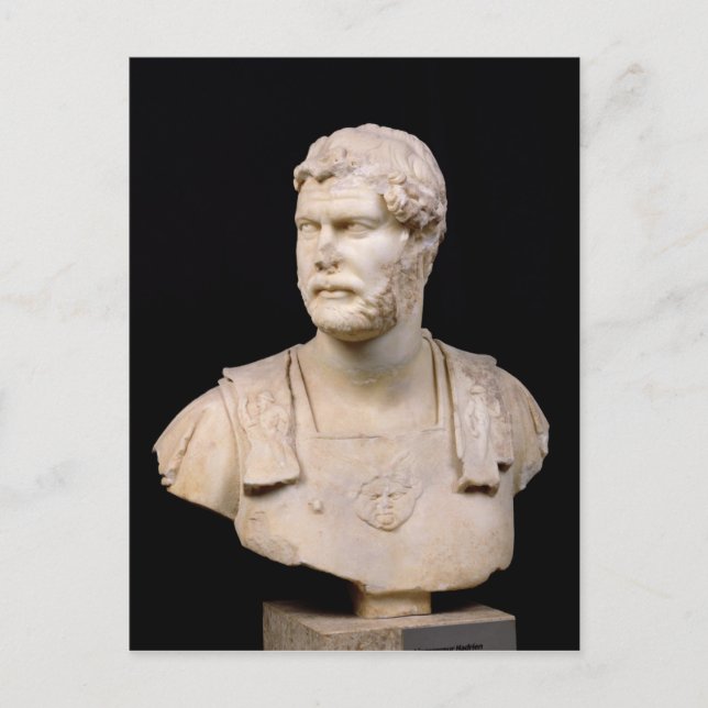 Bust från kejsare Hadrian på Kreta Vykort (Framsida)