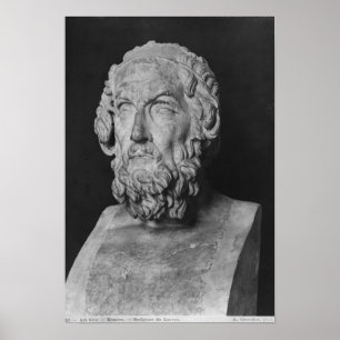 Bust of Homer, hellenistisk period Poster