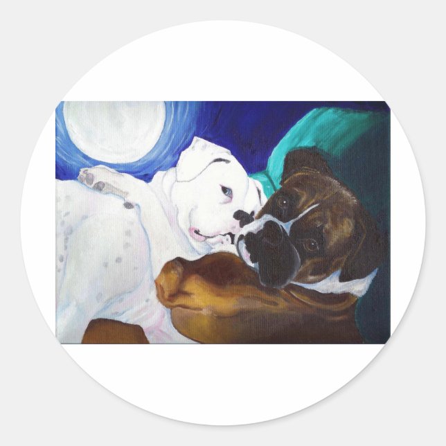 Busted Boxers Runt Klistermärke (Framsida)