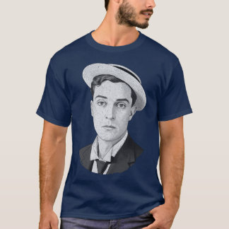 Buster Keaton Digital Distressed Grunge Portrait o T Shirt
