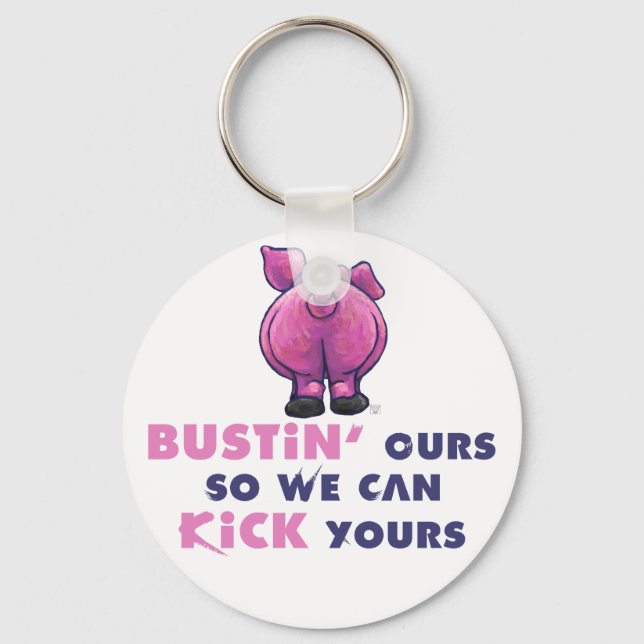 Bustin Ours Gris Butt Motivational Nyckelring (Framsida)
