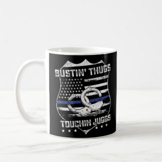 Busting Thugs Touching Juggs Police Humor Gag Kaffemugg