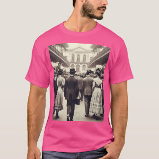 Bustling 1920s Cali Ai Artwork Vintage Black and T Shirt