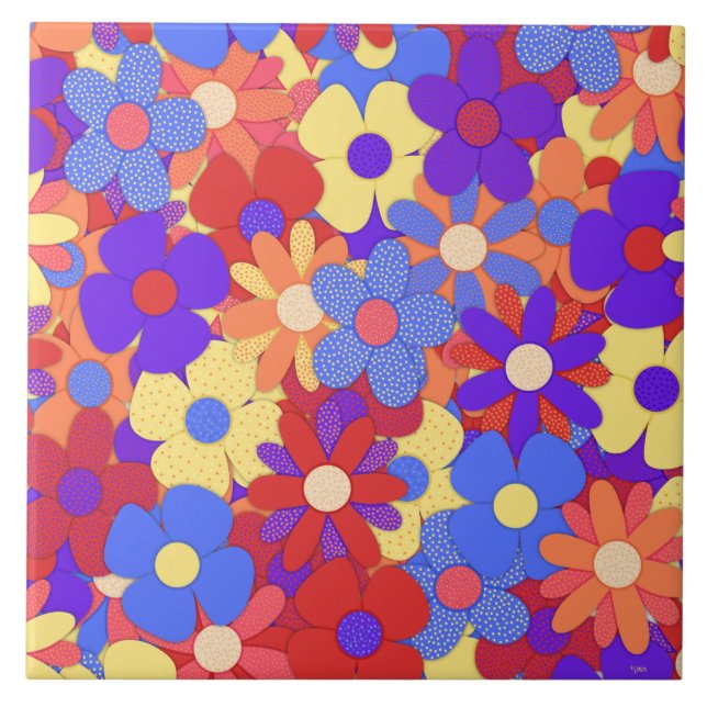 Bustling Bouquet Ceramic Tile Kakelplatta (Framsidan)