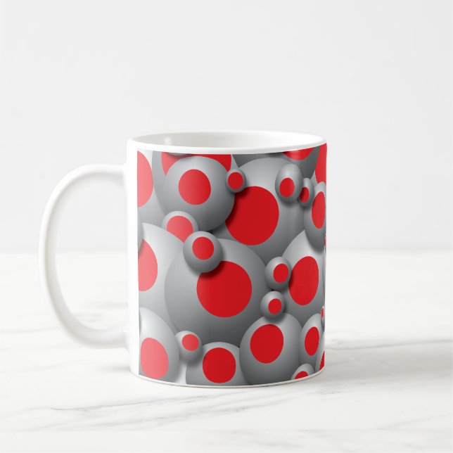 Bustling Bubbles Red Coffee Mugg (Vänster)