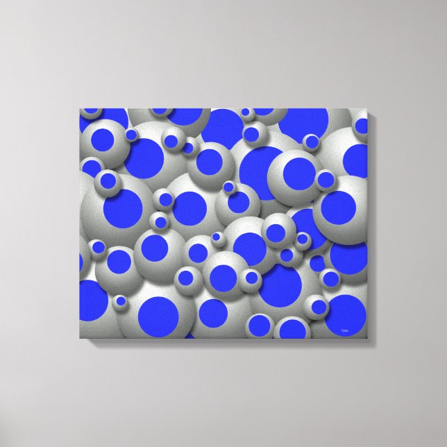 Bustling Bubbles Royal Blue Kanvastryck (Framsida)